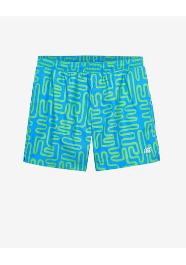 Skechers M 5 Inch Allover Print Swimshort Erkek Mavi Deniz Şortu S241113-400 Mavi