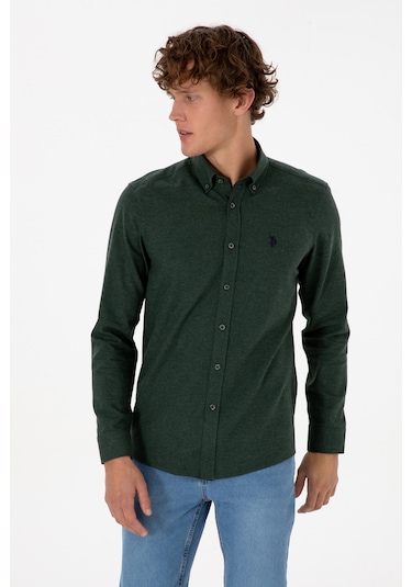 U.s. Polo Assn. Erkek Koyu Yeşil Gömlek Basic 50316721-vr079 Koyu Yesıl