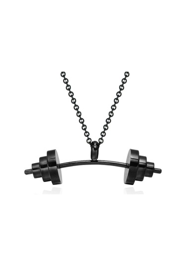 Paslanmaz Çelik Sporcu Halter Dambıl Kolye Çok Renkli