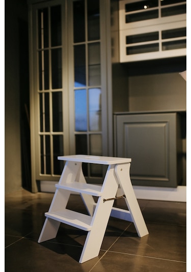 Diva Ahşap 3 Basamaklı Katlanır Merdiven