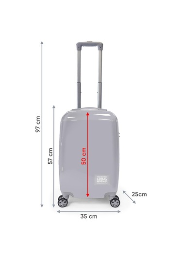 Coral High Renkli Çizgili Desenli Kabin Boy Valiz 50cm 16541 Çok Renkli