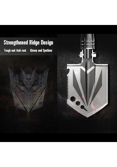 Katlanır Kürek Siper Kazma Aleti Testere Dişli/çivi Çıkarma Tasarımı/şişe Açacağı Bahçecilik Kamp Siyah