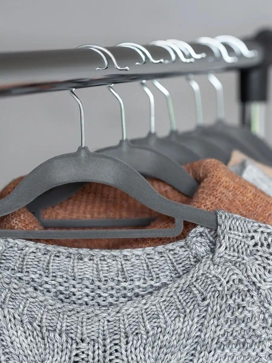 X-company Kıyafet Askıları Kadife Takım 10 Parça 70110183 Koyu Gri