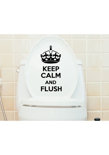Bk Home Keep Calm And Flush Tasarımlı Wc Sticker-1