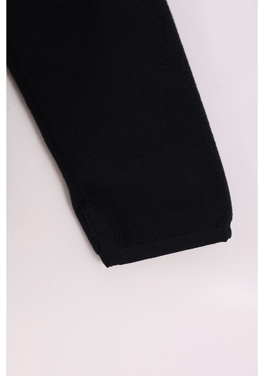 Monox Çocuk Unisex Parmak Geçmeli Polar Ceket Siyah