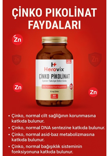 Çinko Pikolinat 60 Tablet 15 Mg