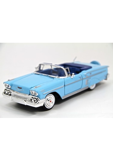 Motormax 1958 Chevrolet Impala Mavi 1/24 Model Araba