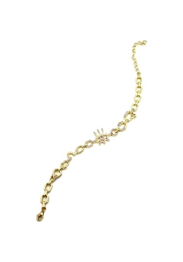 Taşlı Göz Bileklik - Altın Çok Renkli