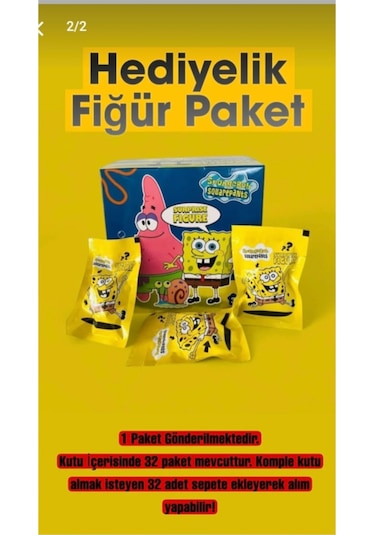 Sünger Bob Hediyelik Fiğür Paket 1 Adet