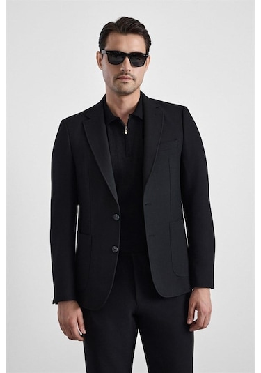 Süvari Siyah Slim Mono Yaka Düz Torba Cep 6 Drop Takım Elbise Tk1006900401-s09 Süvari Siyah Slim Mono Yaka Düz Torba Cep 6 Drop Takım Elbise Tk1006900401-s09