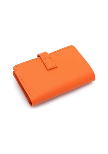 Yumuşak Suni Deri Fermuar Bölmeli Trend Kadın Cüzdan - Prs-elif-turuncu Turuncu