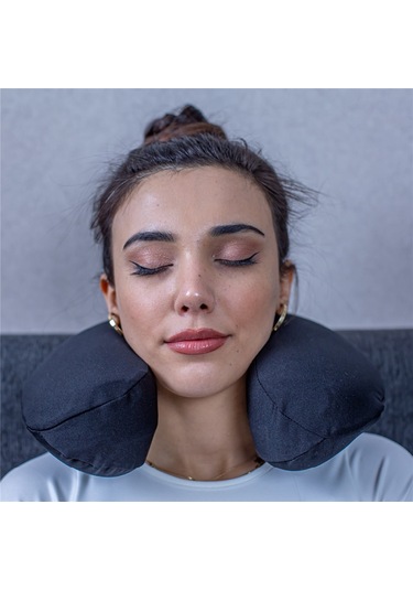 SimpleThePillow Visco Seyahat Yastığı Araba Uçak Otobüs Taşıt İçi Yolculuk Yastığı Ortopedik Yastık 31*27*10