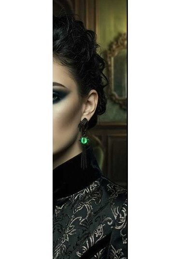 Dükkan Design Demon Eye Küpe Siyah - Yeşil