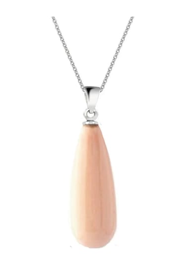 Gümüş Uzun Damla Model Kolye Küpe Pembe Inci Set