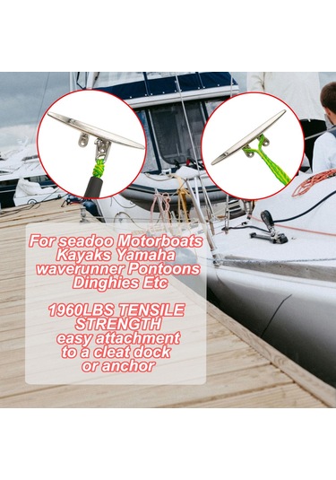 2 Adet 60cm Kancalı Esnek Kayış 816 Kg Kopma Dayanımı - Atv, Tekne, Pikap