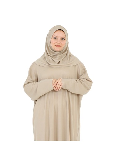 Namaz Elbisesi Eşarp Seccade Tesbih Set, İslami Giyim Takım Ferace Turban Şal Taba