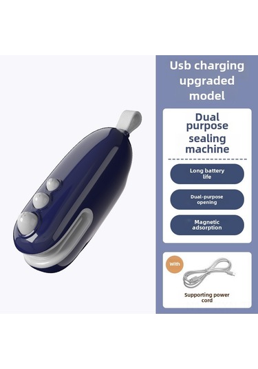 Kosona Mini Isıtmalı Paket Kapama Makinesi - Şarj Edilebilir, Taşınabilir, Gıda Muhafaza Ve Tazelik Sağlama Mavi
