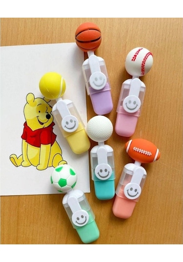 Top Figürlü 6 Lı Fosforlu Kalem Sarı