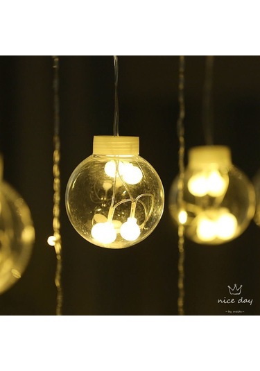 Geeksen Sarı Led Perde Işıkları Noel Doğum Günü Odası Yatak Odası Sahne Dekorasyon Işığı Sarı