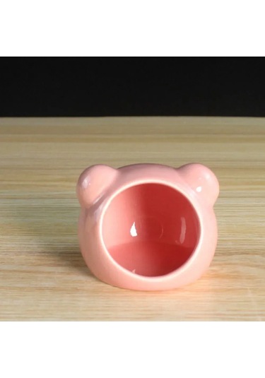 Maiyame Küçük Evcil Hayvanlar İçin Seramik Soğutucu Yuva - Kıskaçlar İçin Yazlık Buzlu Yatak - Pembe 8.1x6.5x5.2cm