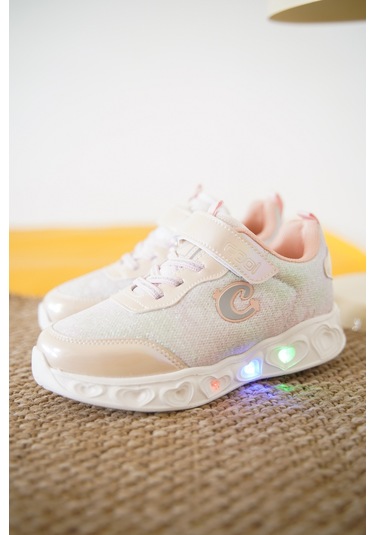 Yuki Cırtlı Kız Çocuk Sneaker Spor Ayakkabı Bej