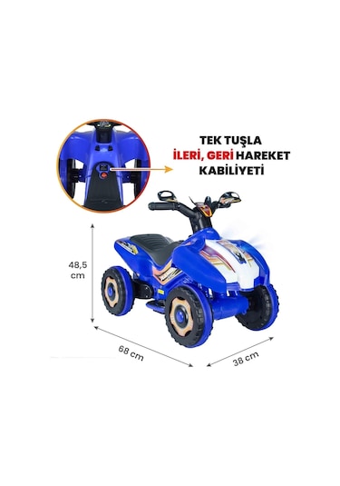 Kumandalı Akülü Araba 6 Volt 2-4 Yaş Mavi