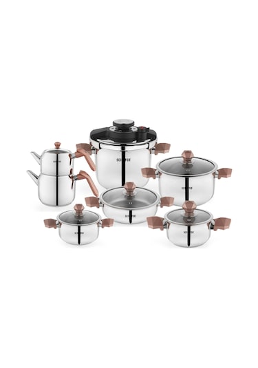 Schafer Honor 13 Parça Çelik Çeyiz Seti Rosegold Gümüş