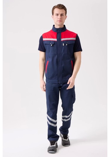 İş Yeleği Gabardin Kumas Yazlık Grikırmızı Reflektörlü Royal Hafif Nefes Alabilir Çok Cepli Lacivert-kırmızı İş Yeleği Gabardin Kumas Yazlık Grikırmızı Reflektörlü Royal Hafif Nefes Alabilir Çok Cepli Lacivert-kırmızı