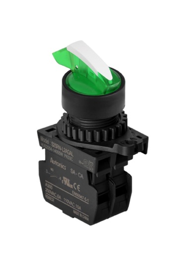 Autonics S2srn-l3agadm ,2-konum/kontak-1a Yeşil-24v Kalıcı M22 Anahtar