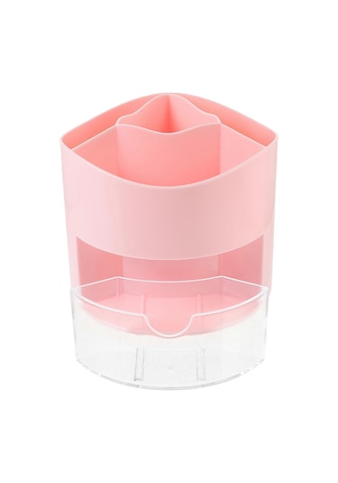 Ganzhoushop Kırtasiye Malzemeleri Düzenleyici Kırtasiye Kullanımı İçin Döner Kalemlik Kalemlik Ofis İçin Basit Ve Şık Tasarım 13.5x13.5x12cm 1paketpembe