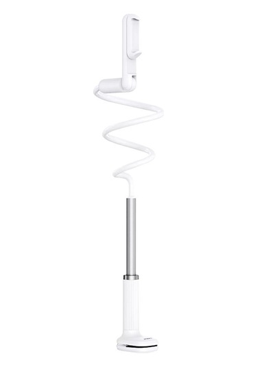 Lr-059 110 Cm Başucu Esnek Telefon Tutucu 360 Derece Dönme Havai Canlı Akış Telefon Braketi Beyaz