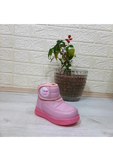 Twingo 9100 Pembe Cırtlı Fermuarlı İçi Kürklü Kız Çocuk Bebe Bot Pembe