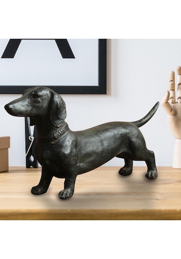 Homyl Reçine Köpek Heykeli Masaüstü Heykel Dekor Modern Ev 18 5 11cm