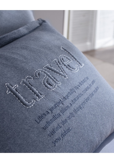 Bobigny Çift Kişilik Pamuklu Supersoft Comforter Set - İndigo Indigo