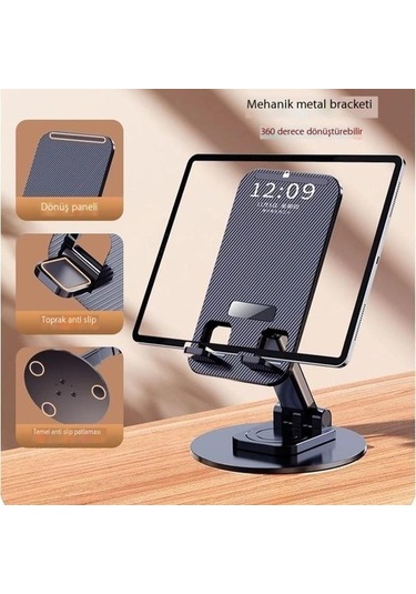 Luckysouk Dönen Alüminyum Alaşımlı Cep Telefonu Tutucusu Masaüstü Tablet Canlı Yayın Cep Telefonu Tutucusu Beyaz Var Direksiyon Nmcjne