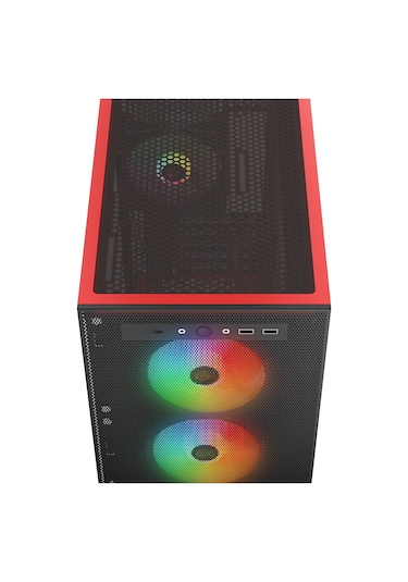 Rampage Blaze Mesh Temperli Camlı 4x12 CM ARGB Fan M-Atx 400W PSU Oyuncu Kasası