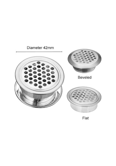 3 Adet 35mm Mobilya Dolabı Soğutma Paslanmaz Çelik Çift Taraflı Havalandırma Deliği Dekoratif Kapak Diğer