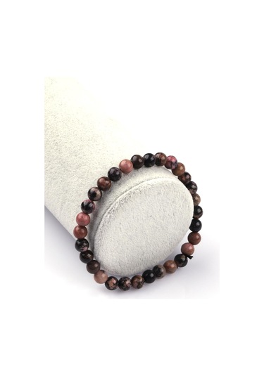 Rodonit Doğal Taş Bileklik 6mm Küre Kesim Çok Renkli