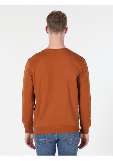 Colin's Regular Fit Baskılı Turuncu Erkek Sweatshirt CL1060126_Q1.V2_COR Kahverengi