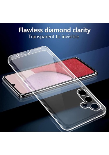 Samsung Galaxy Uyumlu S24 Fe Kılıf Kamera Korumalı Silikon Şeffaf Arka Kapak Şeffaf