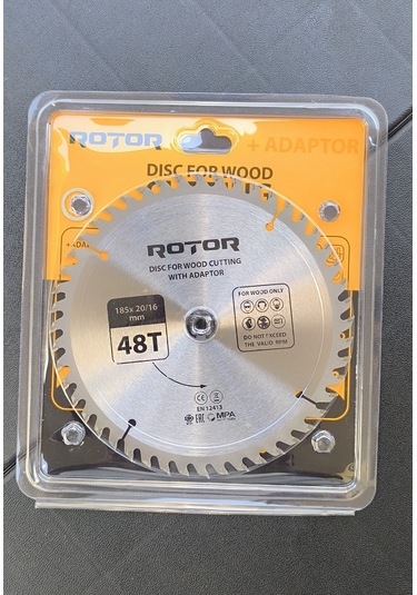 Ahşap Kesme Diski Rotor 185 20/16 Adaptörlü 48t