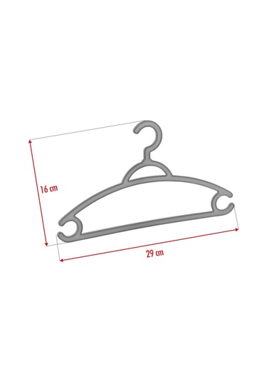 6 Lı Bebek Askısı & Bebek Gardırop Askısı Gri Set Gri