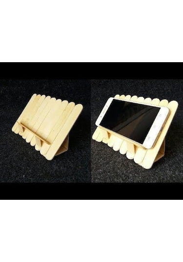 Puti Ahşap Çubuk Natural Geniş 50'Li