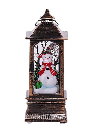 Neevoyu Retro Noel Aydınlatma Figürü - Kar Tanesi Sahnesi Ve Müzikli Kardan Adam Dekorasyon 3xag13 Pil Dahil