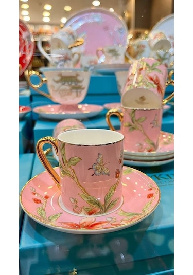 Roykıng Chiara 6 Lı Kahve Fincanı Bone Chına Pembe