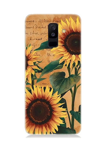 Samsung Galaxy A6 Plus Uyumlu Ayçiçekleri Desenli Silikon Kılıf