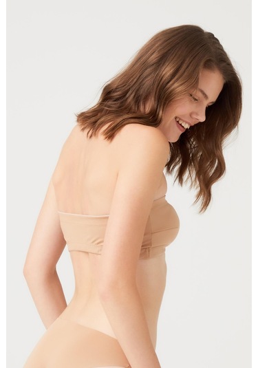 Straplez Crop Top Büstiyer Bronz Bakır