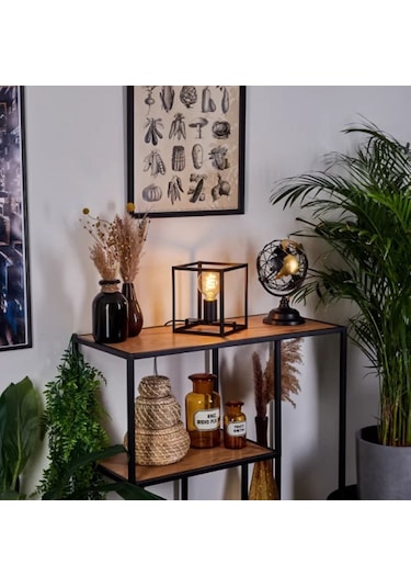 Riolight Modern13, Retro,vintage,rustik Siyah 1xe27 Duylu Küp Met