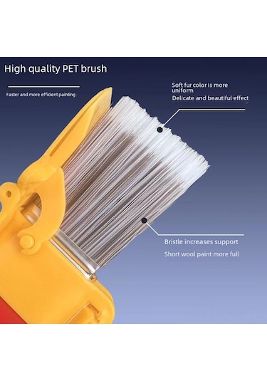 Aubyhe Ev Dekorasyonu İçin Çift Renkli Nylon Boya Fırçası - Köşe Ve Kenar Tamiri, 1.5 İnç Hassas Uygulama Aracı Kırmızı+turuncu