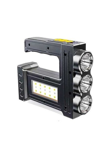 Funtree Işıklı Parlak Led El Feneri, 1000 Yüksek Lümen, Siyah Model, 1000 Lümen Siyah El Feneri Siyah